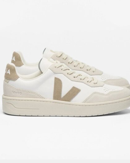 Veja Men's V-90 Leather White Taupe