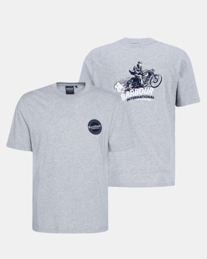 Barbour International Apleton Graphic T-Shirt Grey Marl