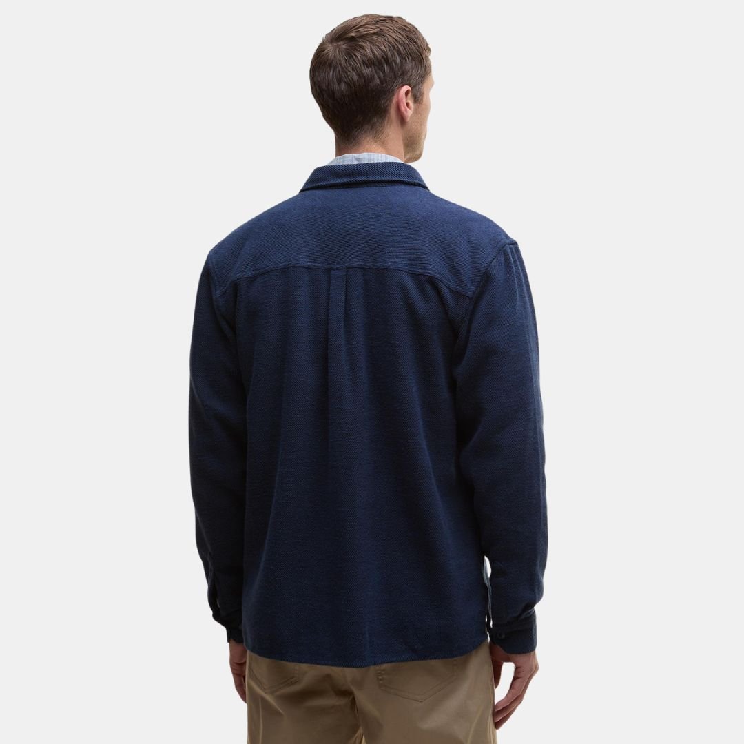 Barbour Baystone Relaxed Long-Sleeved Shirt Navy - Image 3