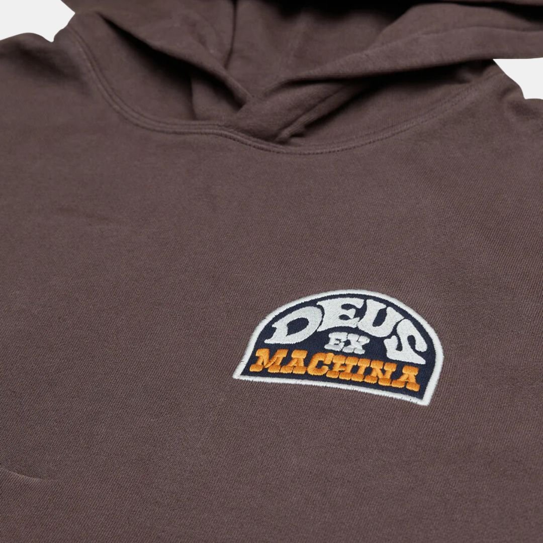 Deus Ex Machina Riders Friend Hoodie Choc Brown - Image 3