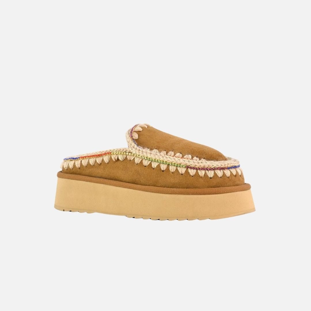 Mou Clog Eskimo Platform Rhinestones Cognac - Image 3
