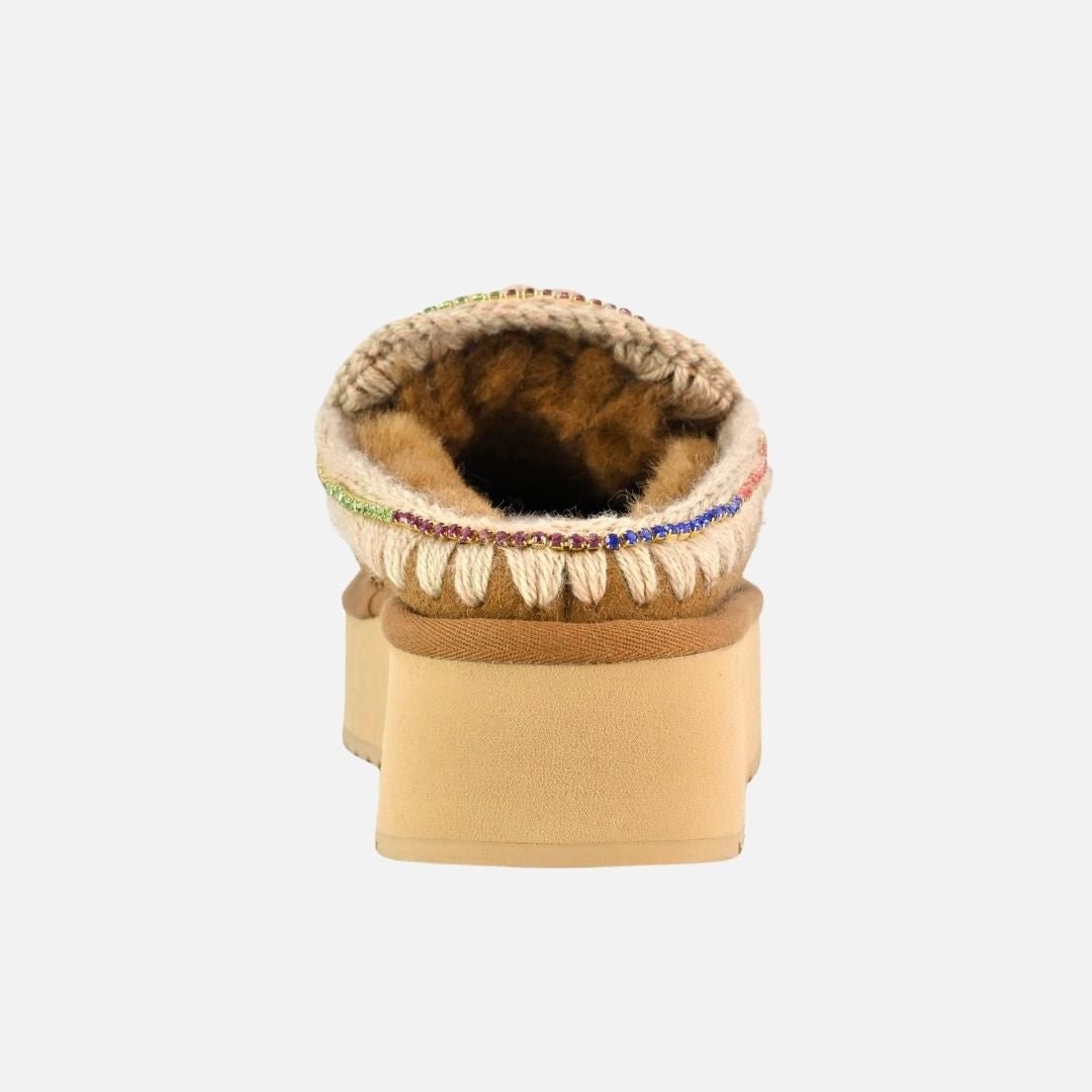 Mou Clog Eskimo Platform Rhinestones Cognac - Image 5