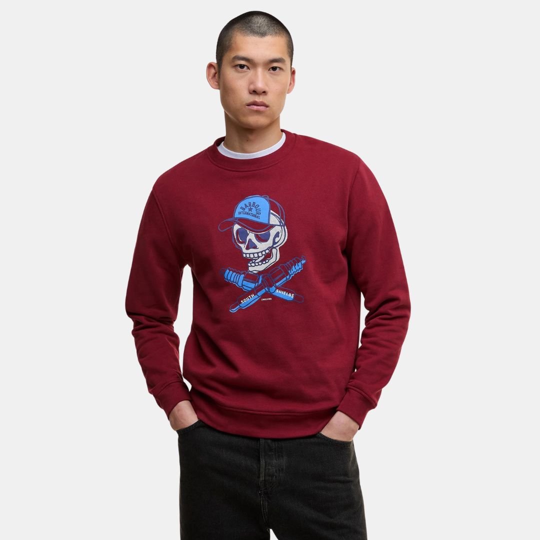 Barbour International Morgan Sweatshirt Wine - Image 2