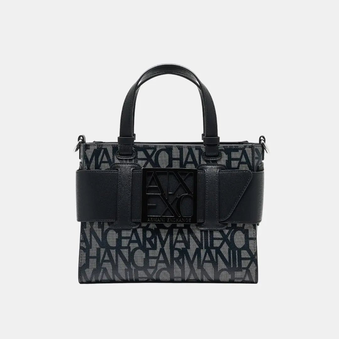 Armani Exchange Susie Momogram Tote M Beige-Nero