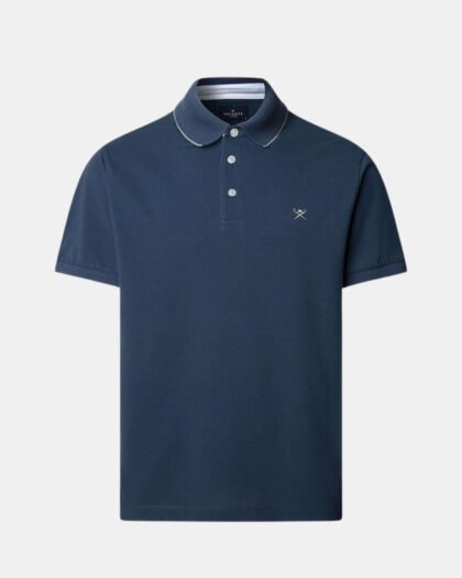 Hackett London Selvedge Collarband Dark Denim Blue