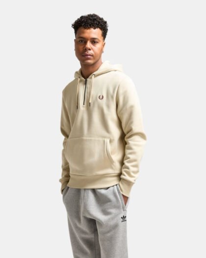 Fred Perry Hooded Fleece Back Sweatshirt Oatmeal