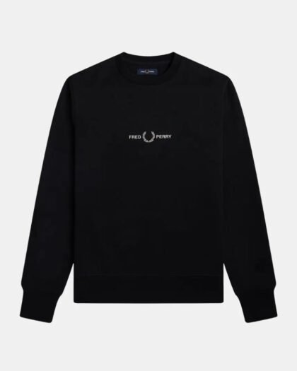 Fred Perry Embroidered Sweatshirt Black