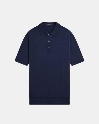 Fred Perry Cotton Knitted Shirt Tennis Blue