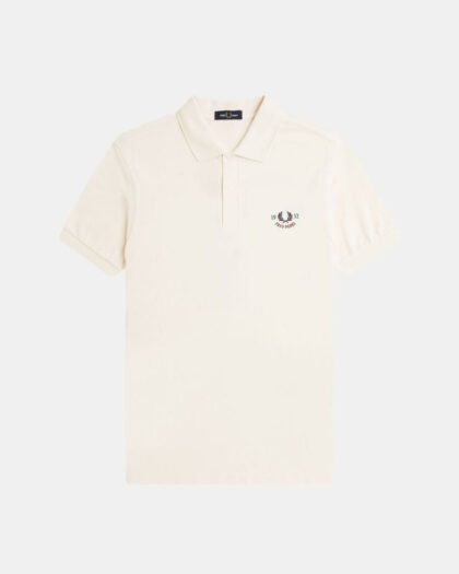 Fred Perry Embroidered Polo Shirt Ecru