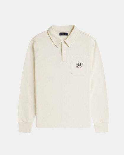Fred Perry Collared Sweatshirt Ecru