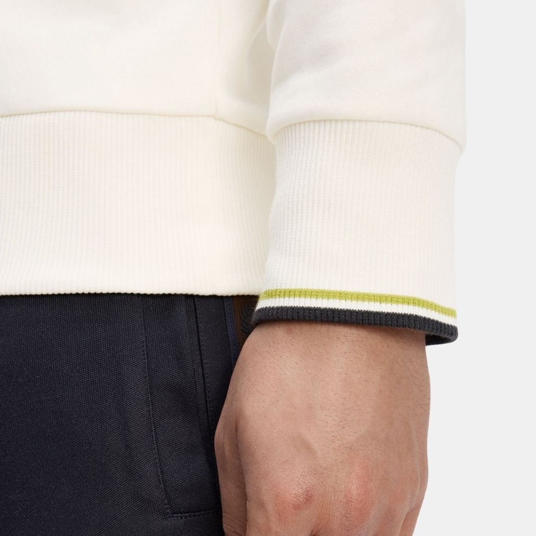 Fred Perry Crew Neck Sweatshirt Ecru-Grey - Image 4