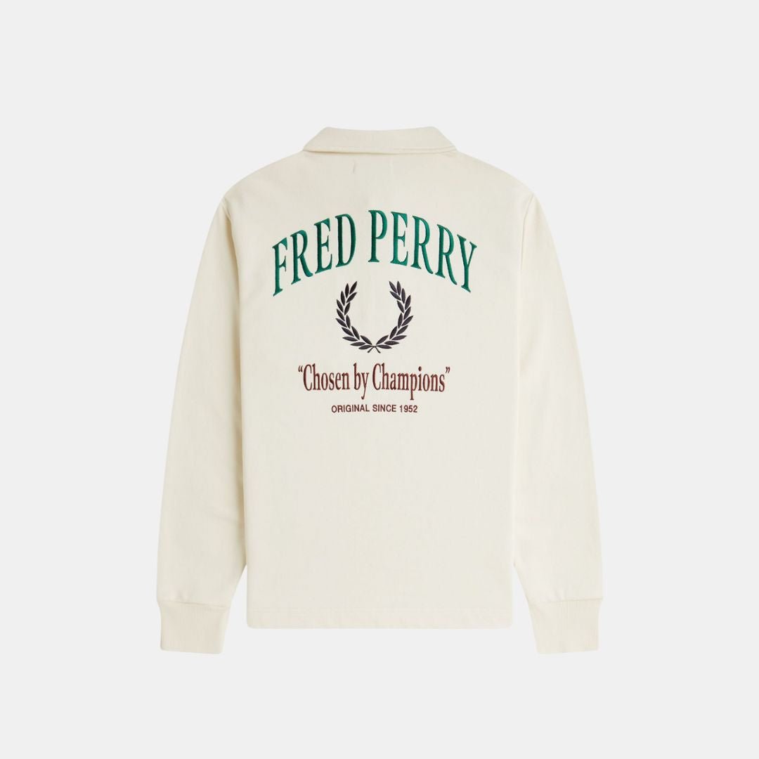 Fred Perry Collared Sweatshirt Ecru - Image 2