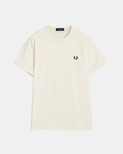 Fred Perry Ringer T-Shirt Ecru & Mahogany