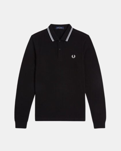 Fred Perry LS Polo M3636 Twin Tipped Black & White