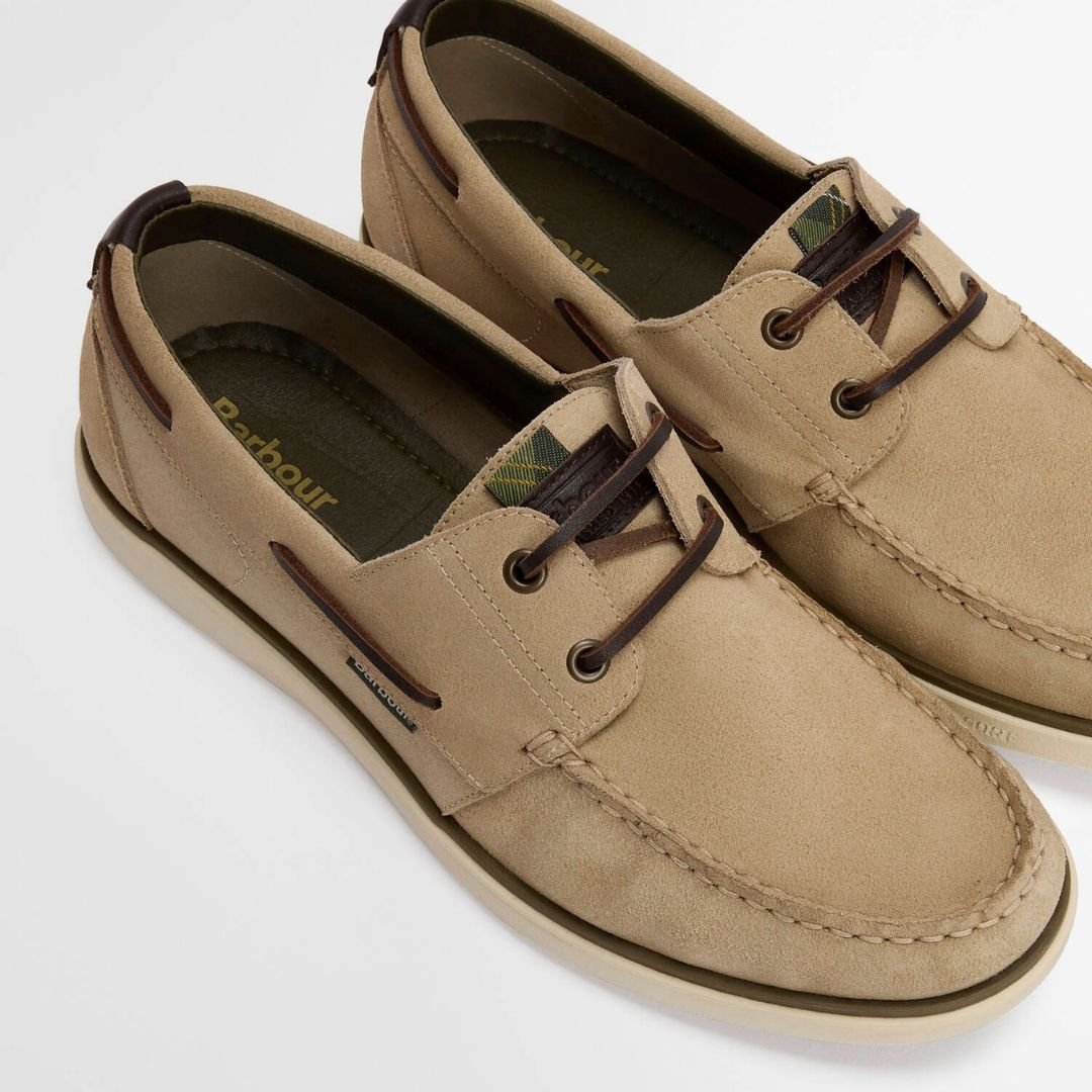Barbour Rothley Boat Shoe Taupe Suede - Image 2