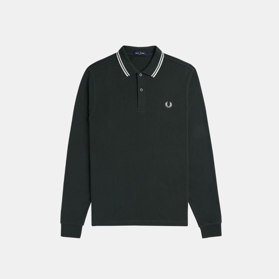 Fred Perry LS Polo M3636 Twin Tipped Night Green
