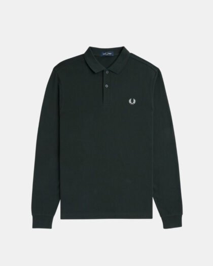 Fred Perry LS Polo M6006 Night Green & White