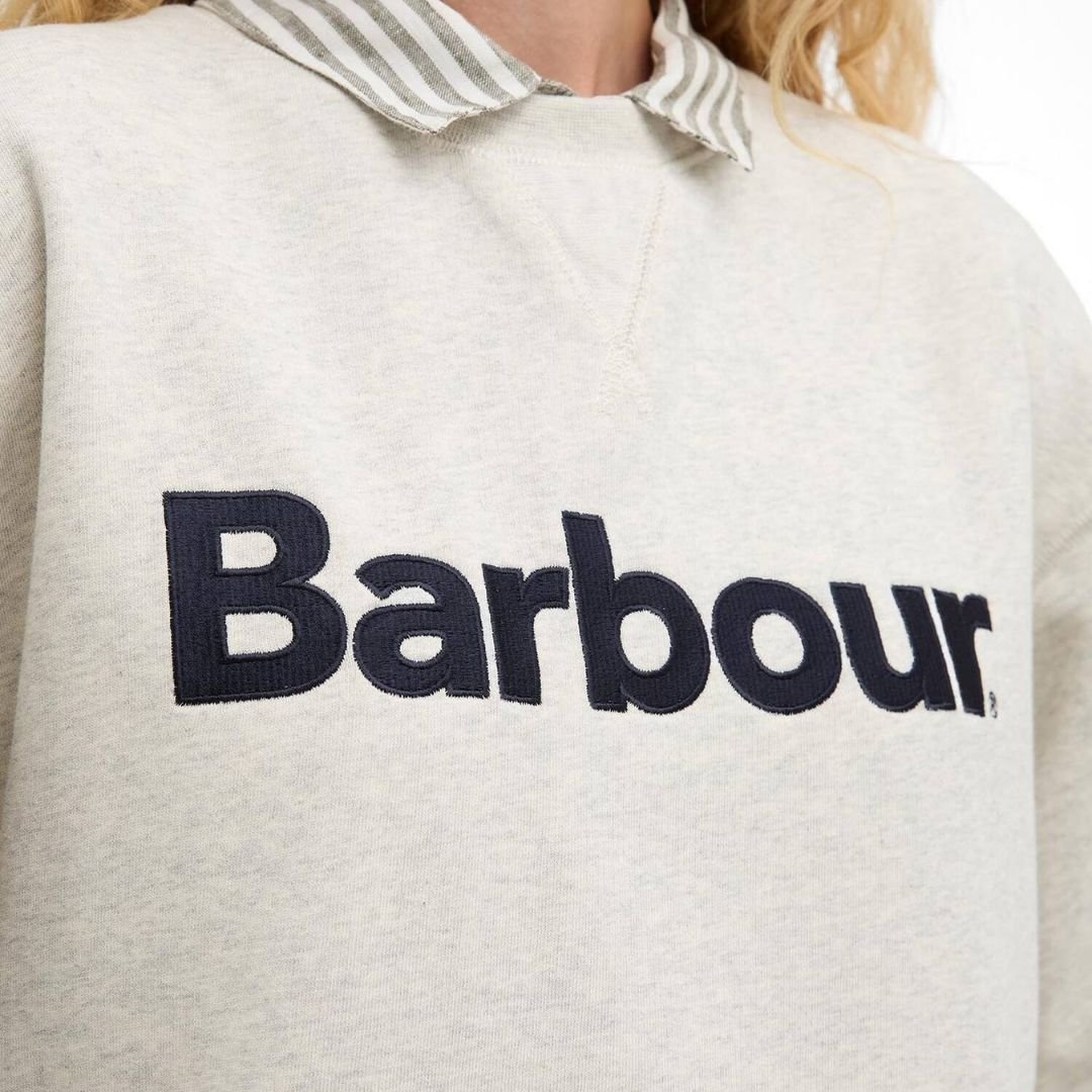 Barbour Hartland Crew Sweatshirt Cloud Marl - Image 3