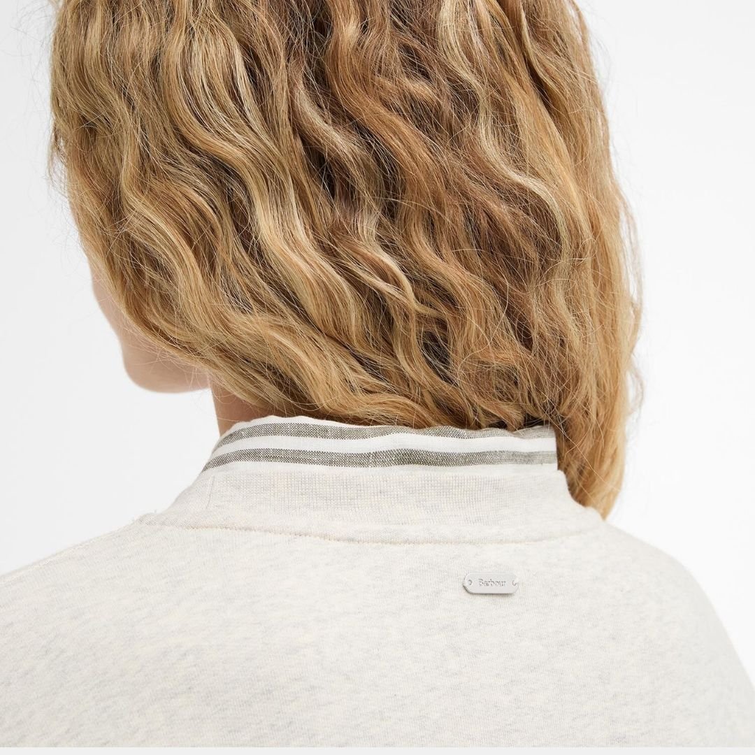 Barbour Hartland Crew Sweatshirt Cloud Marl - Image 4
