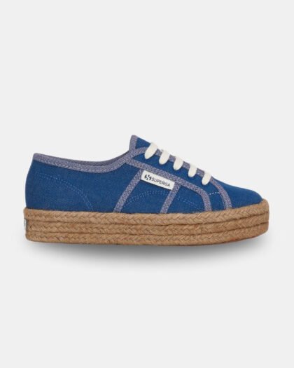 Superga Women's 2730 Rope Reverse Denim Blue Violet Off White