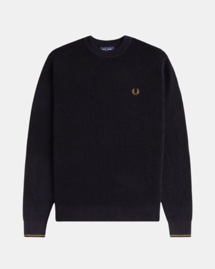 Fred Perry Waffle Stitch Jersey Black