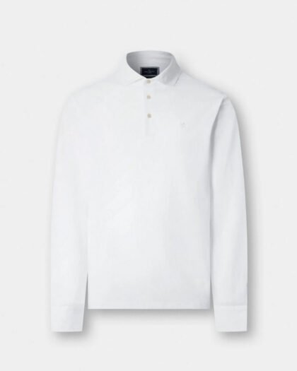 Hackett London Pima Cotton Polo Ls White