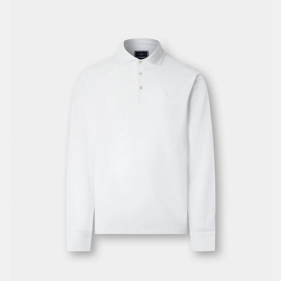 Hackett London Pima Cotton Polo Ls White