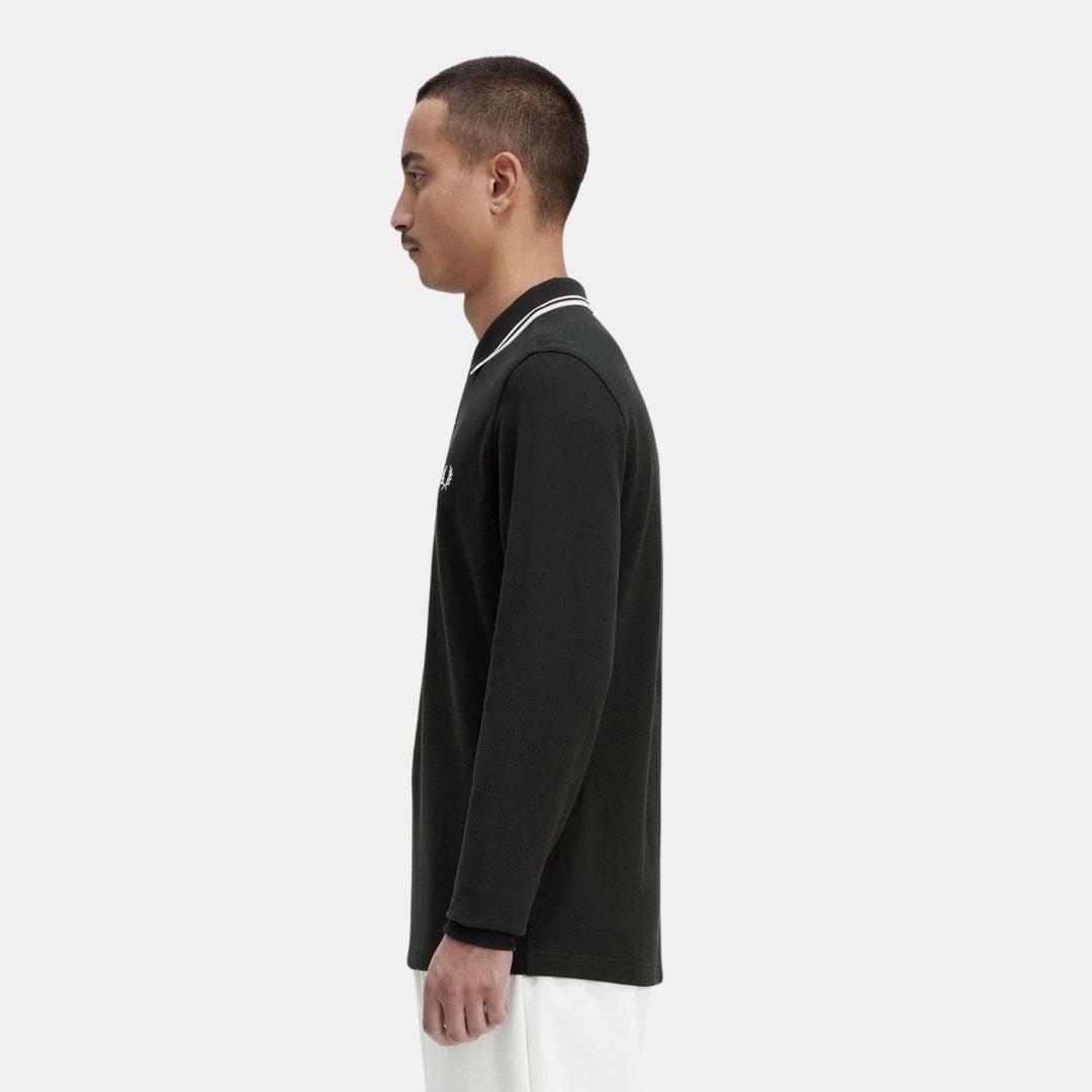 Fred Perry LS Polo M3636 Twin Tipped Night Green - Image 4