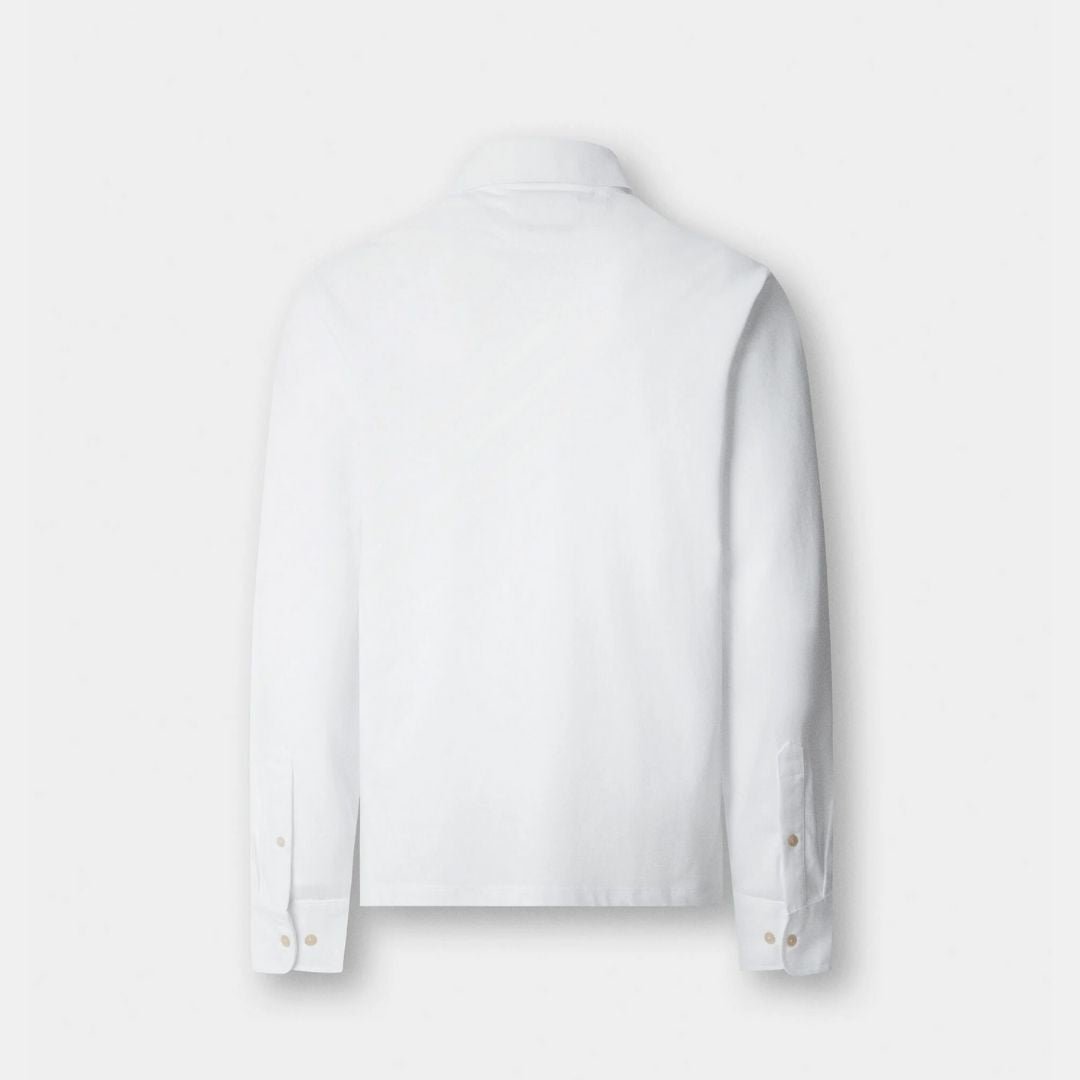 Hackett London Pima Cotton Polo Ls White - Image 2