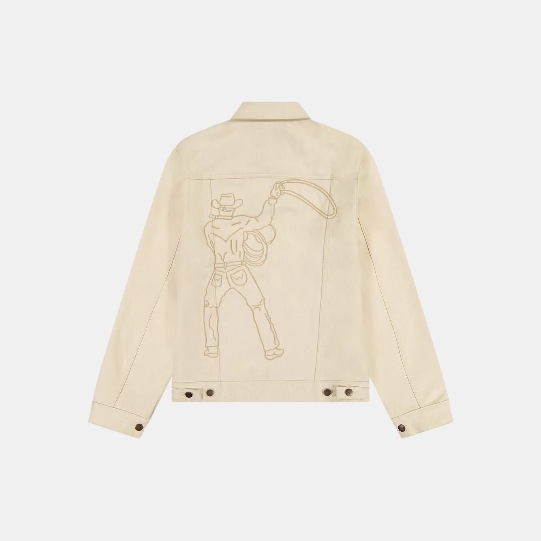 Wrangler Jacket Blue Bell Embroidered Jacket Ecru - Image 3