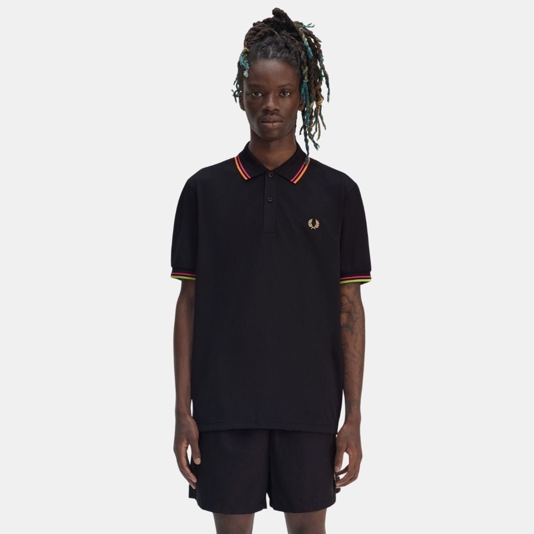 Fred Perry Twin Tiped Tennis Polo Black