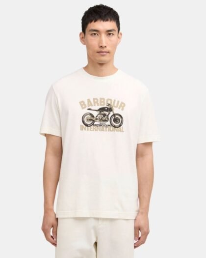 Barbour International Shifter Graphic Print T-Shirt Whisper White