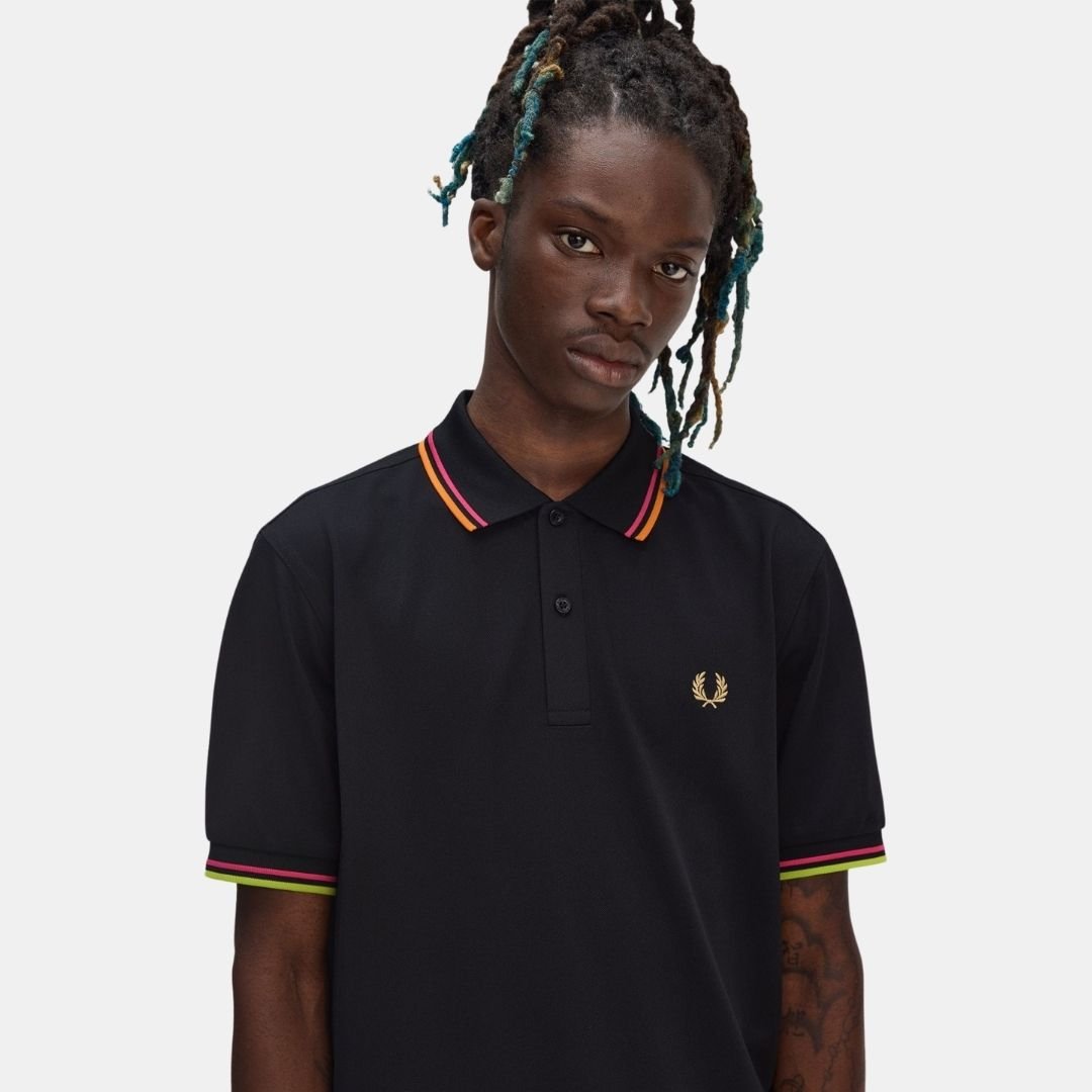 Fred Perry Twin Tiped Tennis Polo Black - Image 2