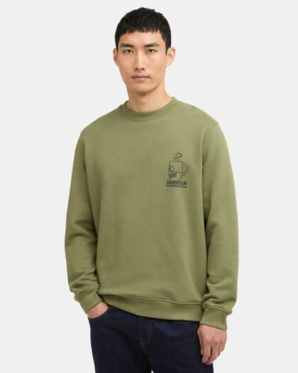 Barbour International Staithes Graphic Sweatshirt Olvine