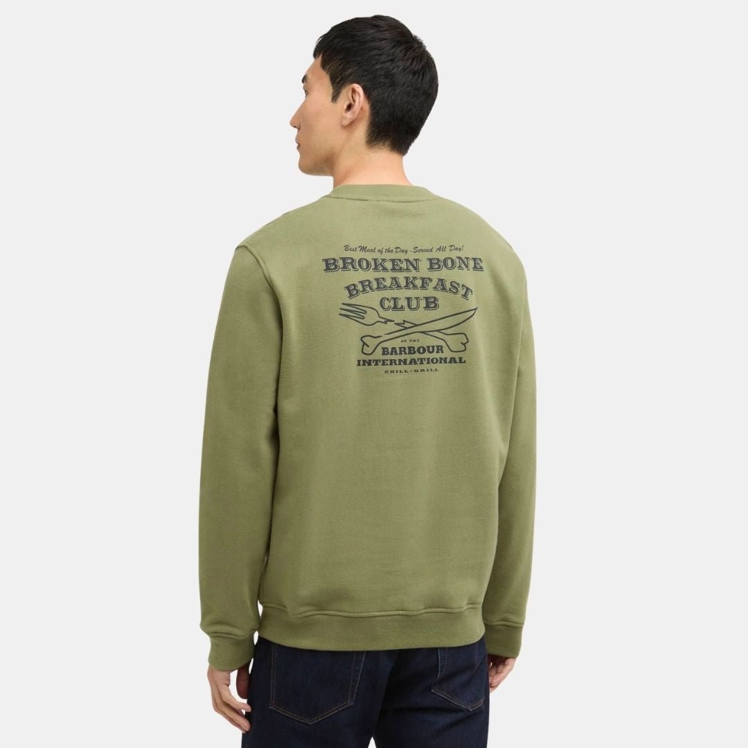 Barbour International Staithes Graphic Sweatshirt Olvine - Image 2