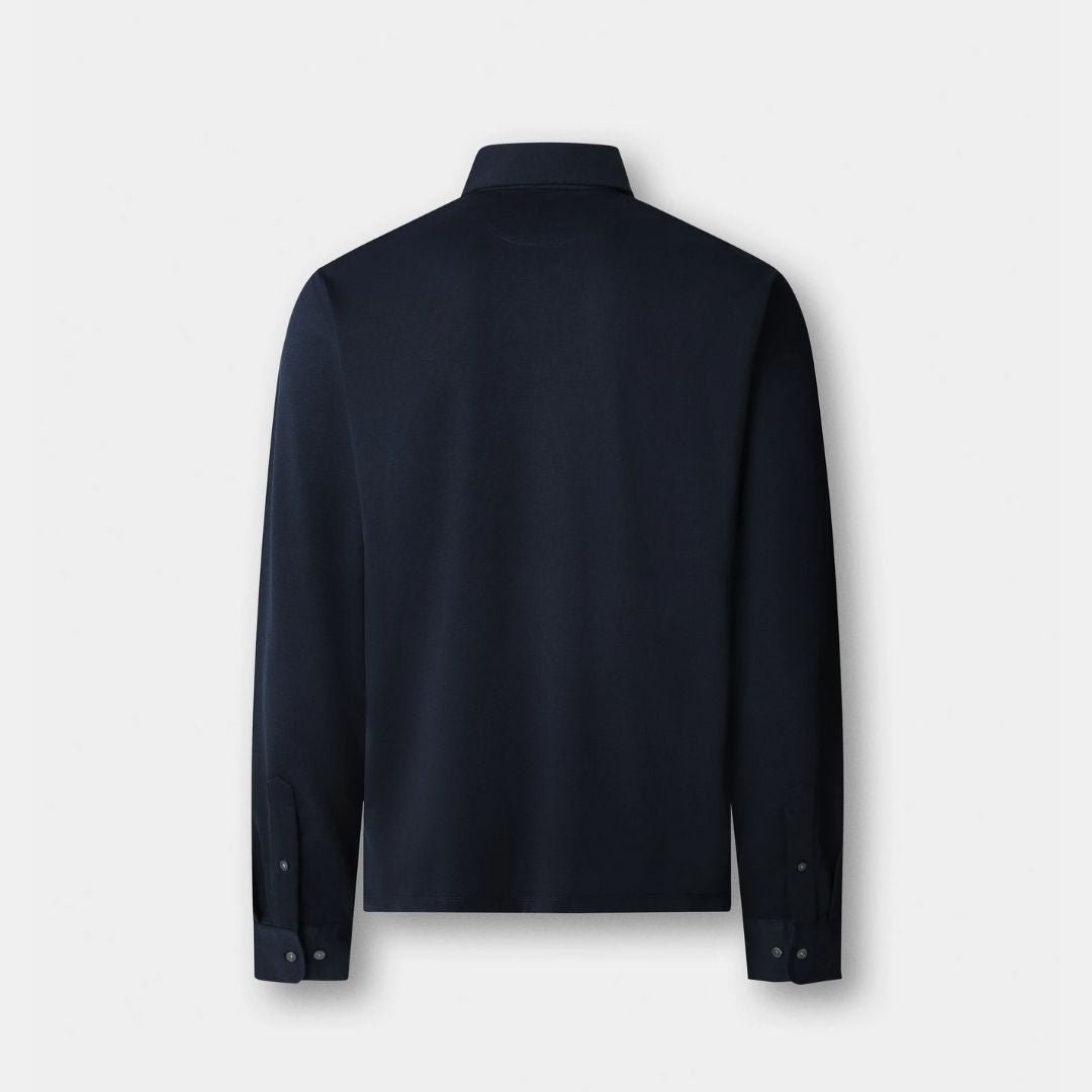 Hackett London Pima Cotton Polo Ls Navy - Image 2