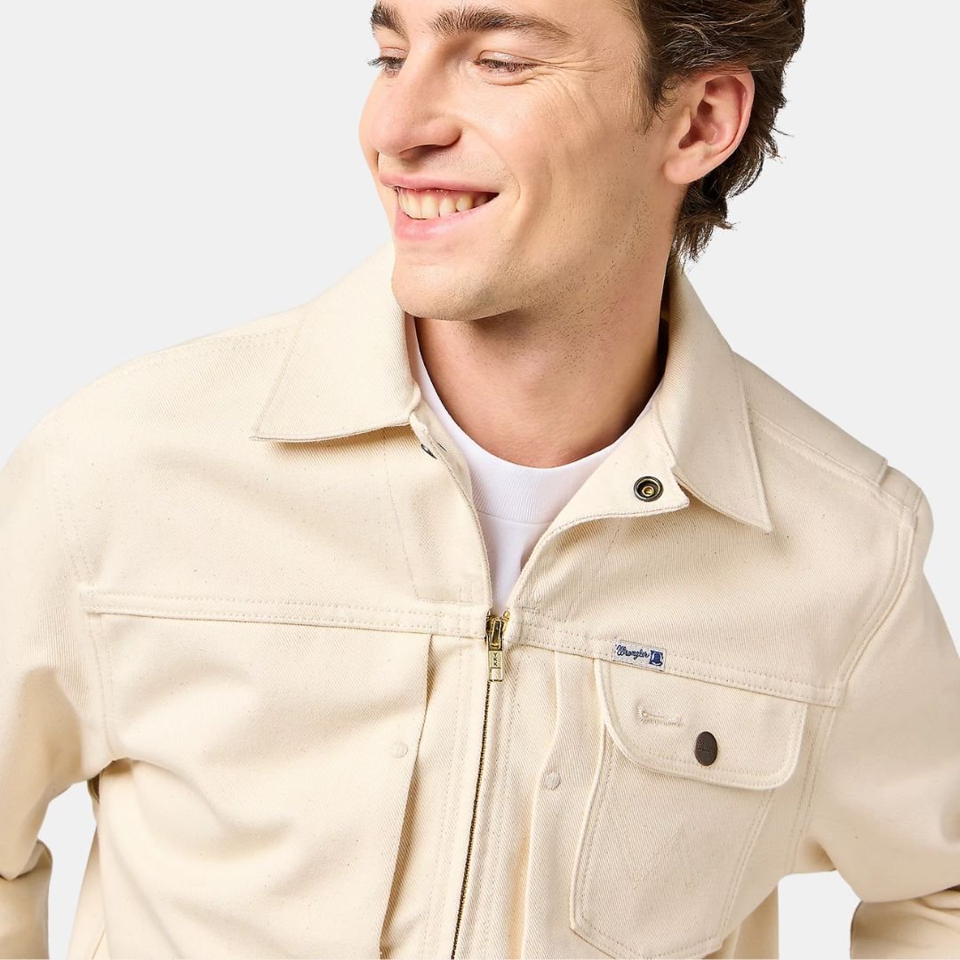 Wrangler Jacket Blue Bell Embroidered Jacket Ecru - Image 4