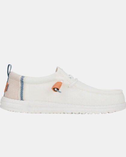 Hey Dude Wally Craft Linen White & Stone Grey