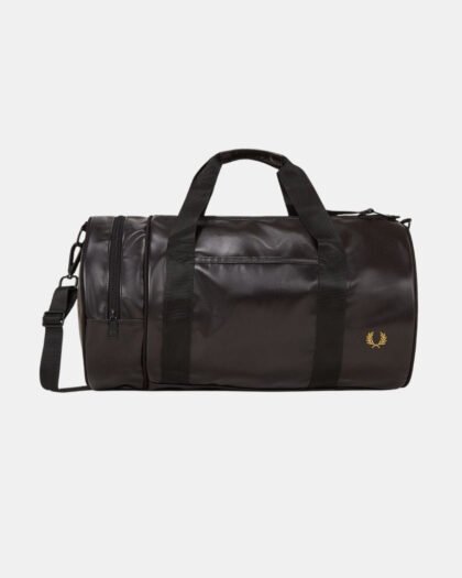 Fred Perry Tonal Classic Barrel Bag Black Gold