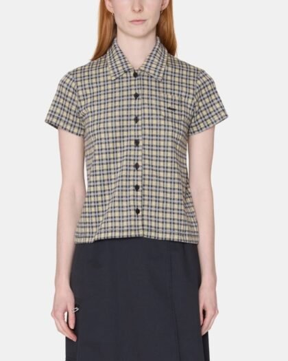Obey Lila Micro Check Polo Ss Yellow Multi