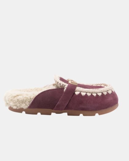 Mou Winter Bio Slide Suede-Letter Logo Cabernet