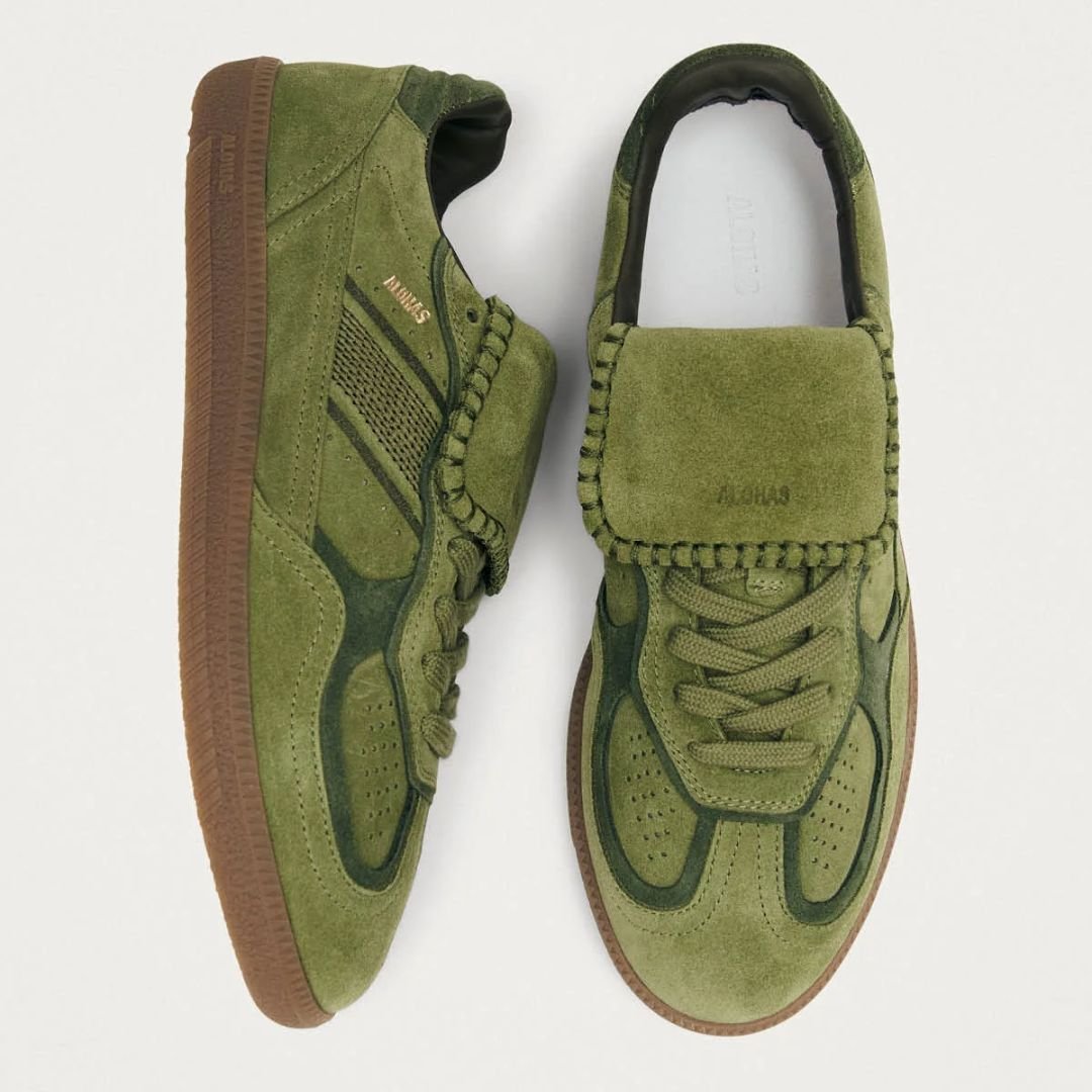 Alohas 490 Club Suede Green Leather Sneakers - Image 3