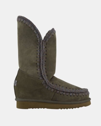 Mou Eskimo Inner Wedge Tall Suede Black Olive