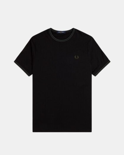 Fred Perry T-Shirt Twin Tipped Black & Court Green