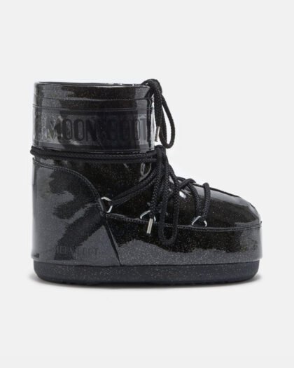 Moon Boot Icon Low Glitter Black