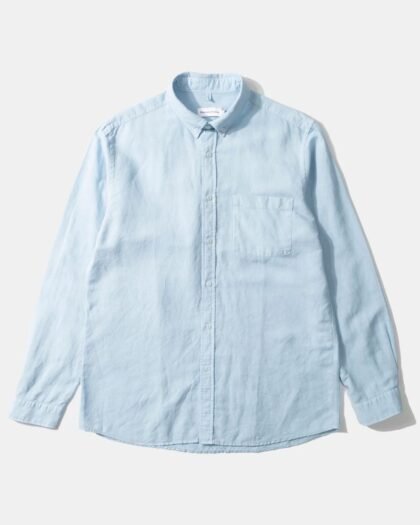 Edmmond Studios Linen Shirt Plain Light Blue