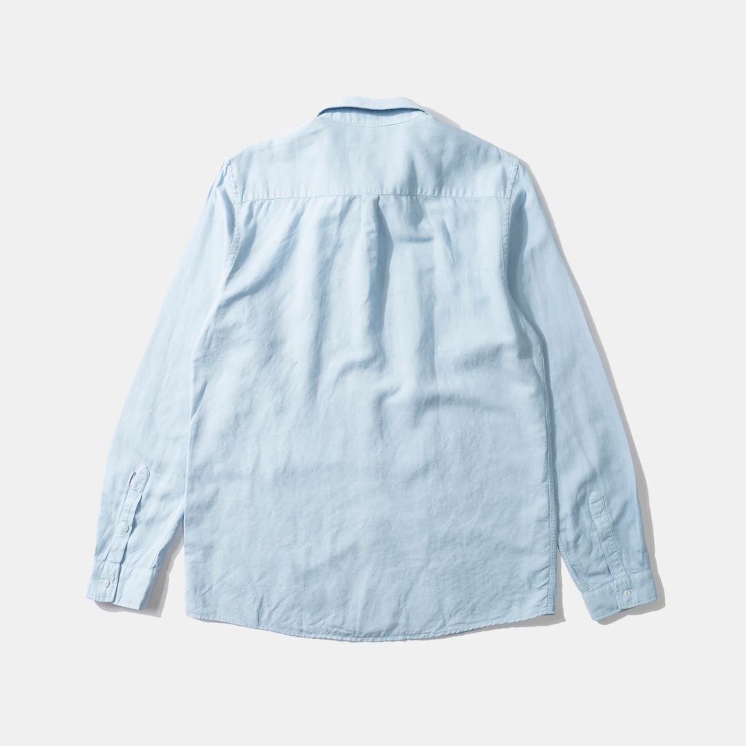 Edmmond Studios Linen Shirt Plain Light Blue - Image 2