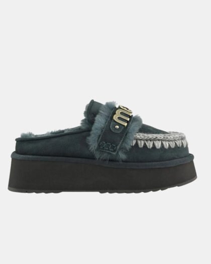 Mou Platform Clog-Letter Logo Pine