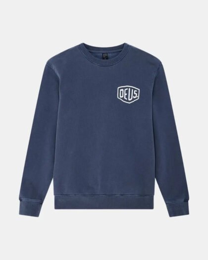 Deus Ex Machina Shield Garment Dyed Crew Mechanic Blue