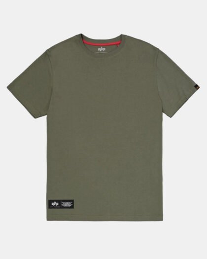 Alpha Industries Label T Back Print Dark Olive